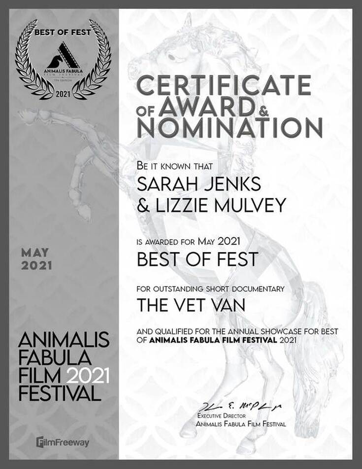 AniFab-Monthly-Best-Of-Fest-Certificate Vet Van