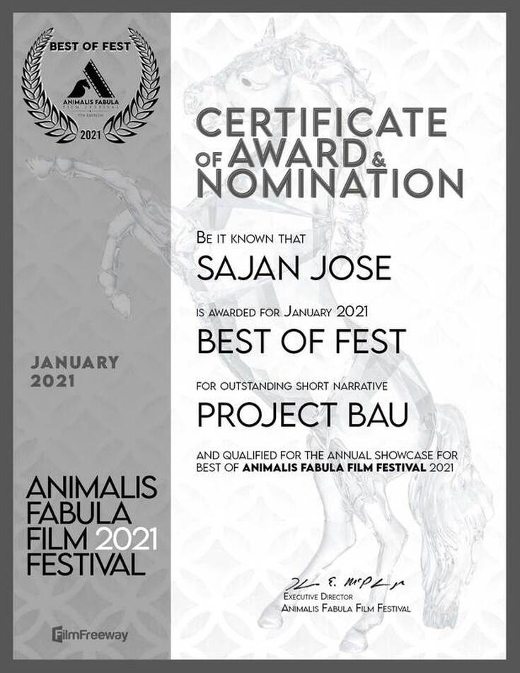 Animalis Fabula Film Festival Best of Fest Jan 2021 Project Bau